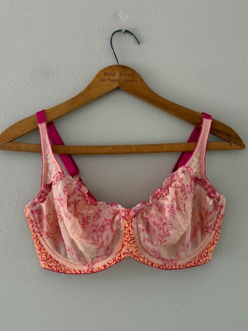 Whimsy Embroidered Lace Bra, Sz 38D, EUC